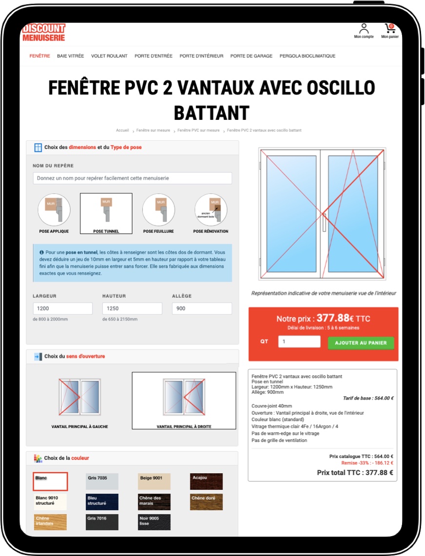 Achats de menuiseries en ligne à prix usine